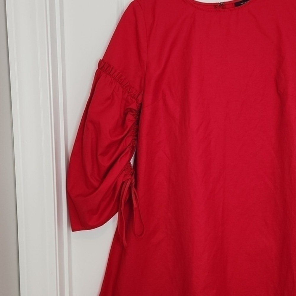 Halogen Red Parachute Ruffle Sleeve Shift Dress - Picture 5 of 8